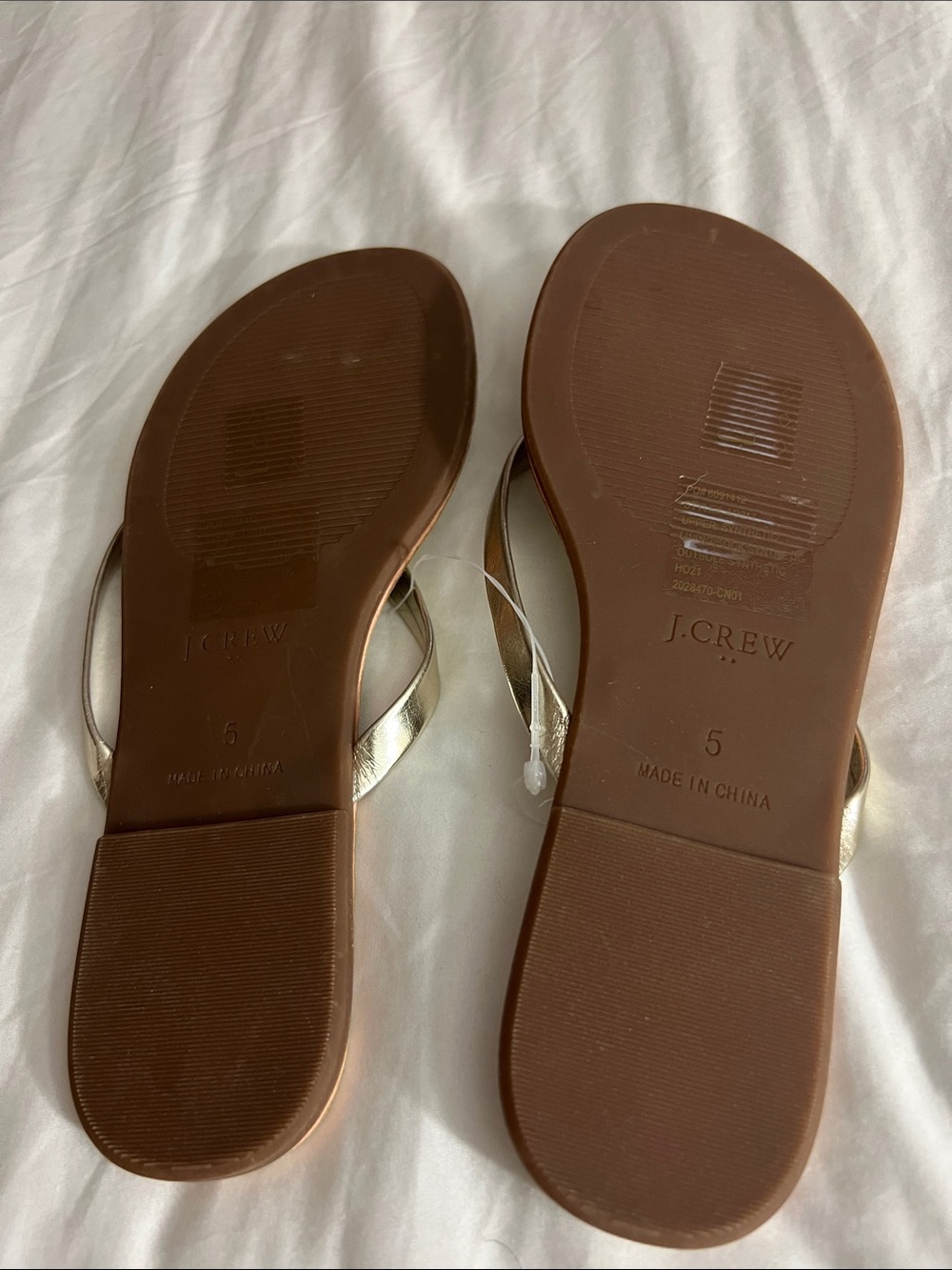 J. Crew Metallic Gold Thong Sandals - Picture 2 of 6